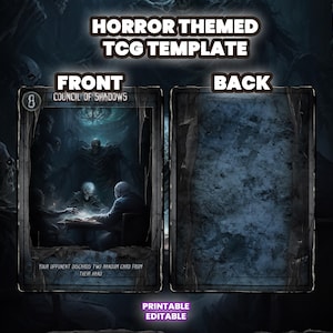 Modelo TCG, Criador de Jogo de Cartas Colecionáveis com Tema de Terror - PSD - Download Instantâneo