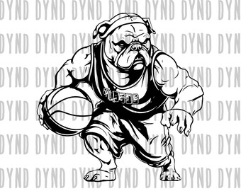 Basketball SVG, Bulldog SVG, Bulldog Mom, English Bulldog Mom, Bulldog Silhouette, Peeking Bulldog, Bulldog Lovers, Cricut, Silhouette