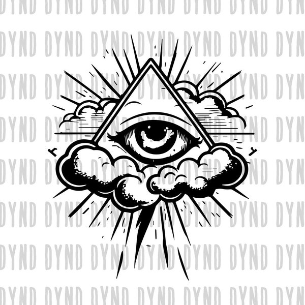 All seeing eye Svg, All seeing eye Cloud svg, Illuminati Symbols svg, cloud svg, evil eye svg, illuminati svg