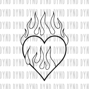 Flaming Heart svg, Tattoo design, Tattoo, tattoo svg, svg file, svg, heart art, svg files for cricut
