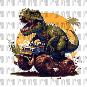 Dinosaur and monster truck SVG, Dinosaur SVG, Monster Truck SVG, T-Shirt design, Dinosaur png, Dinosaur clipart, Monster truck clipart