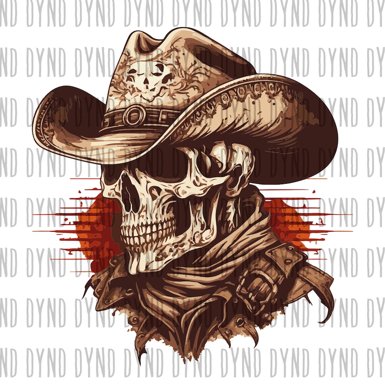 Cowboy Skull Svg File for Sublimation , Western Skull Svg , Western