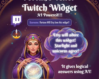 Interactive AI Powered Fortune Teller Twitch Widget: Fortune reader, Twitch only - Instant download - Work with StreamElements