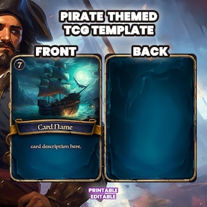 TCG テンプレート、海賊をテーマにしたトレーディング カード ゲーム作成者テンプレート