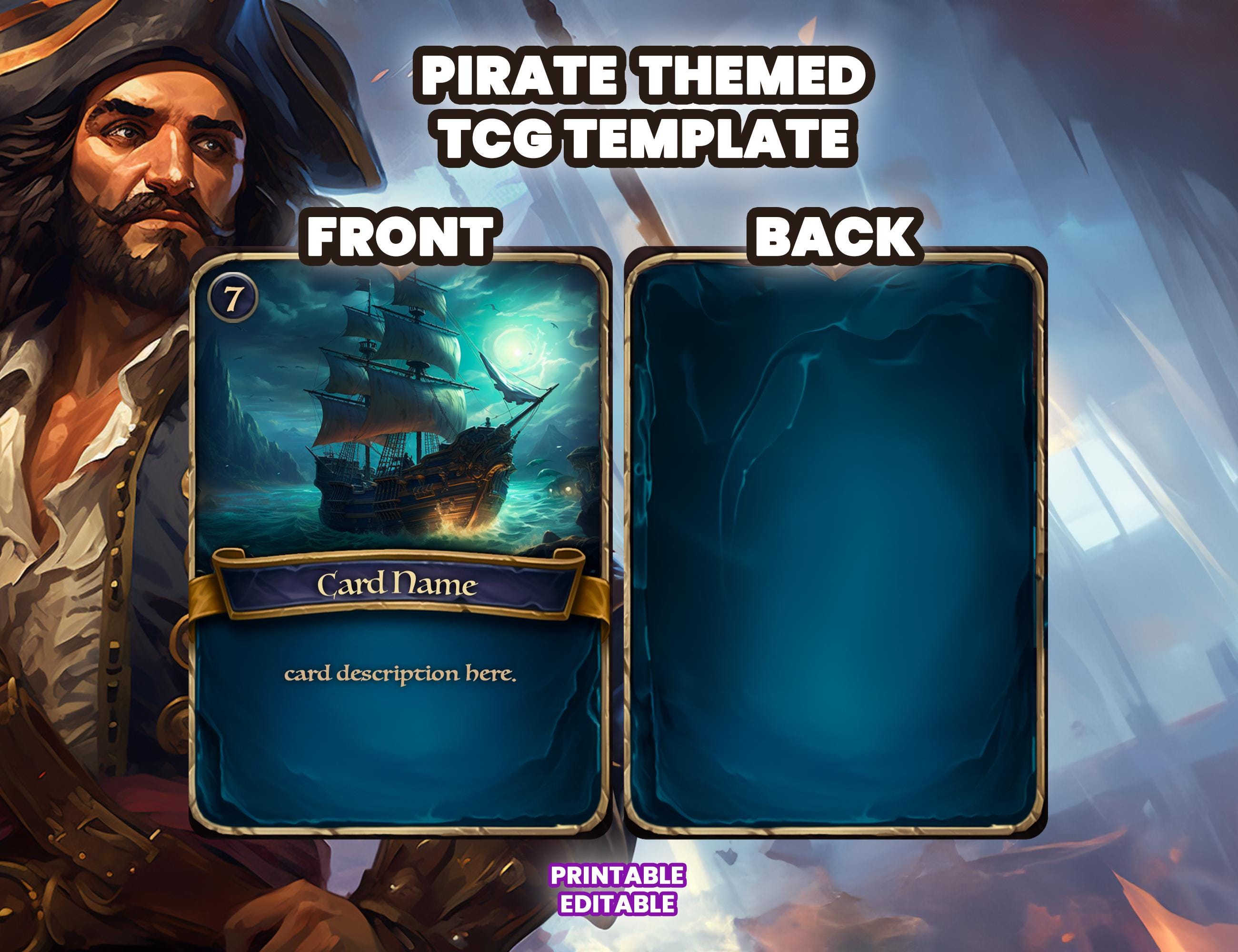 TCG Template, Pirate Themed Trading Card Game Creator Template
