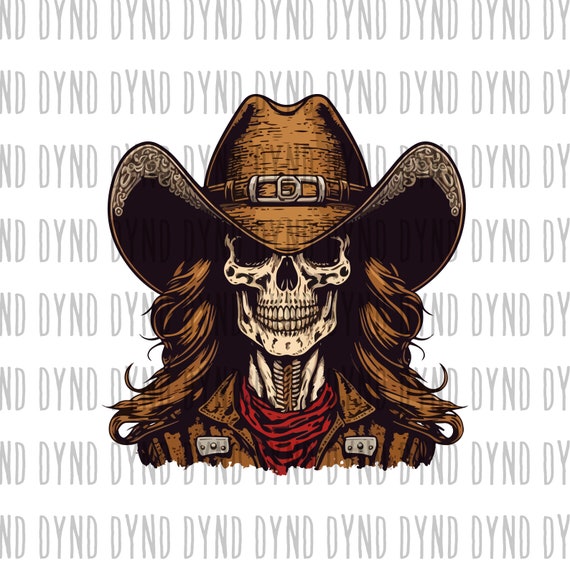 Cowgirl Skull Svg File for Sublimation , Western Skull Svg  display picture 1