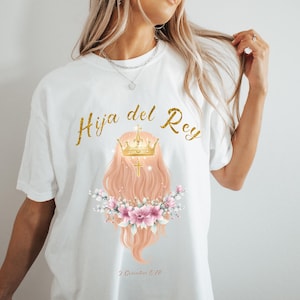 Hija del Rey Descarga Digital, Corona con Joyas Cristianas, Diseño Religioso Sublimación, Diseño para camiseta Cristiana, Mujer virtuosa PNG