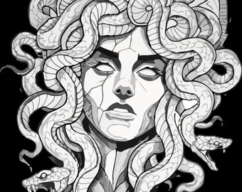 Medusa and Snakes Tattoo Design SVG, PNG