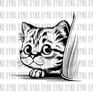 Cute Peeking Cat SVG, Peeking Animal svg, Cat svg, Peeking Cat png, Cat Clipart, Cat Cutfile, Cute Cat svg, Peeking Cat png