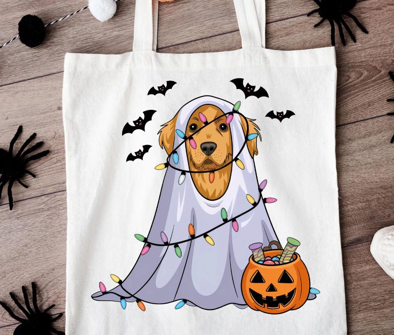 Golden Retriever Halloween Ghost Dogs Png, Halloween Dog Clipart ...