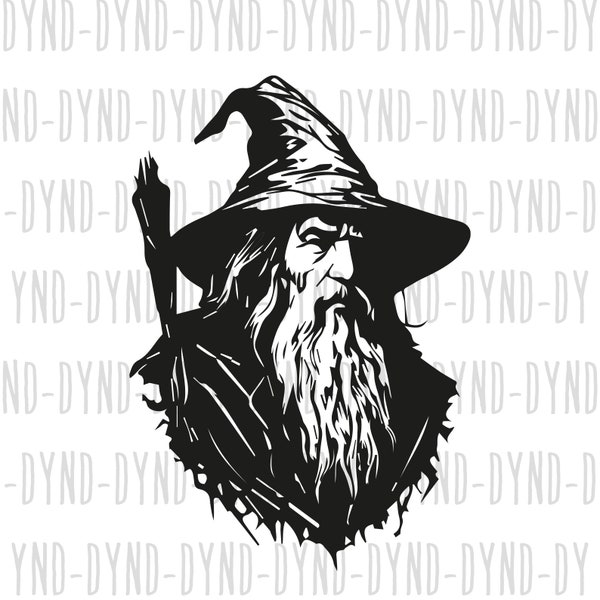 Lord of the Rings SVG, Gandalf svg, Hobbit SVG, Lord of the Ring Cut file, line gandalf, Wizard gandalf, Instant Download Cricut