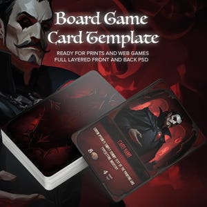 Modelo TCG, modelo de criador de jogo de cartas colecionáveis com tema RPG - PSD - modelo de cartão de jogo de tabuleiro - download instantâneo