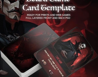 TCG Template, RPG Themed Trading Card Game Creator Template - PSD - Board Game Card Template - Instant Download