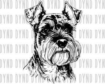 Miniature Schnauzer SVG, Silhouettes svg, Dog Peeking SVG for Cricut, Schnauzer clipart, png Cut file, iron on, vector, vinyl shirt design