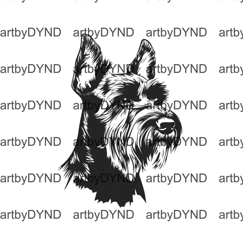 ミニチュア シュナウザー SVG、シルエット SVG、Cricut 用犬が覗く SVG