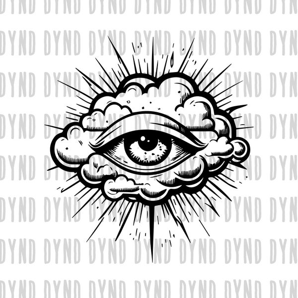 All seeing eye Svg, All seeing eye Cloud svg, Illuminati Symbols svg, cloud svg, evil eye svg, illuminati svg