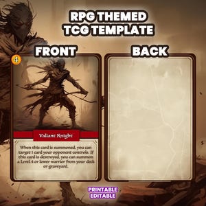 Modelo TCG, modelo de criador de jogo de cartas colecionáveis com tema RPG - PSD - Download instantâneo