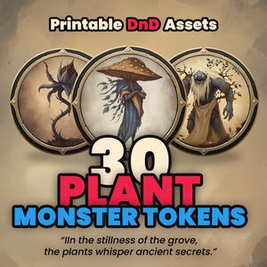 DnDトークン - 植物モンスターパック - ダンジョンズ＆ドラゴンズ用高品質印刷可能トークン30枚 - Roll20 - Dmツール - ダンジョンマスターリソース