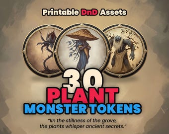 Dnd Tokens - PLANT Monsters Pack - 30high-quality Printable Tokens for  Dungeons&dragons - Roll20 - Dm Tools - Dungeon Master Resources - Etsy  Israel