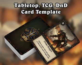 Tabletop Game, TCG Template, Fantasy RPG Themed Trading Card Game Creator Template