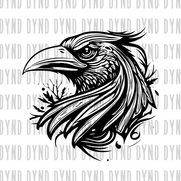 Raven Head SVG, Raven svg, Raven Design, Raven Face svg, Raven Head Cut Files, Cricut, Silhouette