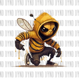 Bee wearing hoodie Png, SVG, bee svg, cartoon svg, bee png, Cartoon Sublimation Design, kid svg