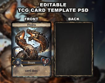 TCG Template, RPG Themed Trading Card Game Creator Template - PSD - Instant Download