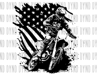 Dirt Bike SVG, Motocross SVG, American Distressed Flag SVG, Tree svg, Nature Scene svg für Shirt, Cricut, Silhouette, Cut File, Gravrave