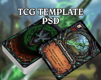 TCG Template, Fantasy RPG Themed Trading Card Game Creator Template