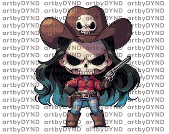 Cowgirl PNG, Plik Do Sublimacji, Western Skull Png, Western Cowgirl Png, Projekt Sublimacji, Pobieranie Cyfrowe