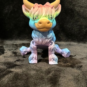 Highland Kuh Artikulieren 3D Gedruckt Mehrfarbig