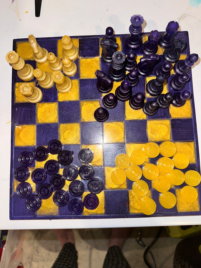 Custom Colors Chess / Checkers Set, Nfl/nba/mlb/soccer/college ...