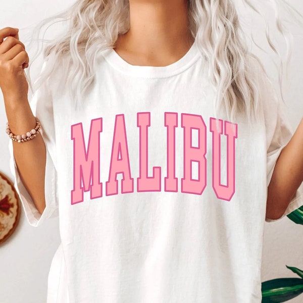 Malibu Comfort Colors Shirt, Oversized Malibu T-shirt, Malibu Tee, comfort colors summer shirt, Big Malibu Shirt