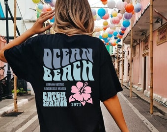 Ocean Beach Shirt- Aesthetic Tee, Trendy Shirts California Shirt trendy oversized VSCO Shirts words on back Pinterest tshirt, Beach Bum