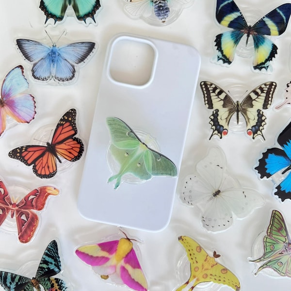 Luna Moth Phone Grip-Rare Butterfly Phone Stand-Monarch-Swallowtail-Nature Gifts- Atlas Moth
