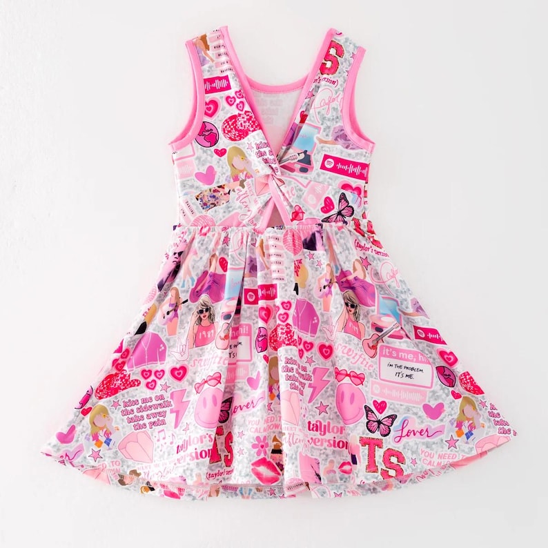 Swiftie Skort Dress, Pop Star Dress, Girls Skort Dress, Concert Outfit Dress, Twirl Skort Dress image 4