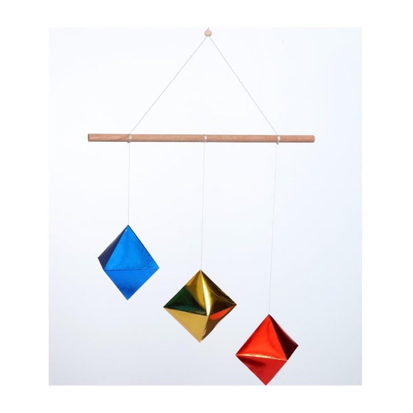 Octahedron Mobile Guide And Templates, Digital Montessori Mobile, Baby Mobile, Octahedron Mobile With Instructions, Mobile Templates