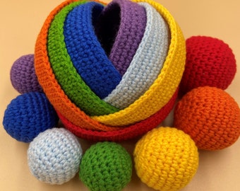 Regenbogen Nesting Schalen und Bälle (Set), Montessori Farbzusammenstellungsspielzeug, Stapelspielzeug, Sortierspiel, Regenbogensortierset, Farbsortierspielzeug