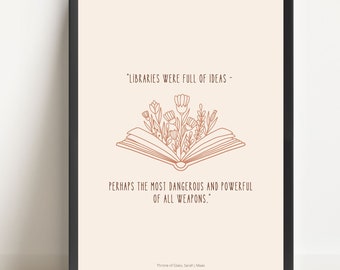 Throne of Glass- Bibliothek Digital Art Print, Sarah J Maas inspiriert, TOG Bookish Zitat, Aelin Galathynius