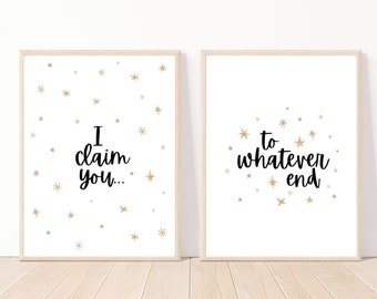 To Whatever End Set, Sarah J Maas Throne of Glass Digital Art Print, TOG inspiriert, Buchspruch, Aelin Galathynius und Rowan Whitehorn