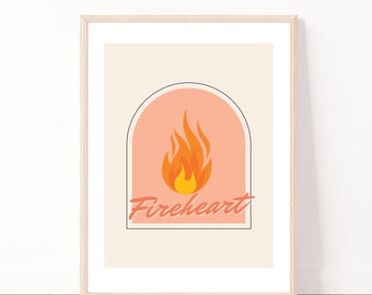 Throne of Glass - Fireheart Digital Download Print, Sarah J Maas inspiriert, TOG Bookish Zitat, Aelin Galathynius