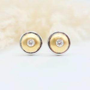 Ohrstecker mit Brillanten aus 750er Weiß- und Gelbgold