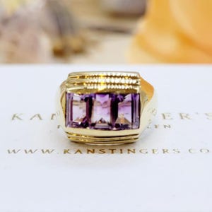 Vintage ring amethyst 585 14 KT gold size. 51
