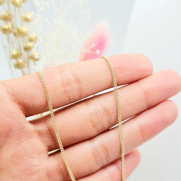 Curb chain made of 585 14 KT yellow gold 43 cm