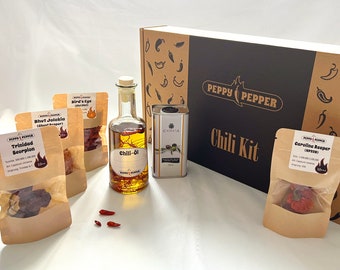 Chili Geschenkset EXTREME Edition - feuriges Chili-Öl nach eigener Vorliebe selbst herstellen