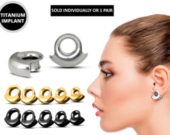 Titanium Wrap Lobe Plugs Ear Tunnel Expander, Flesh Tunnel, Ear Stretching kit  - Body Piercing Jewellery Ear Gauges