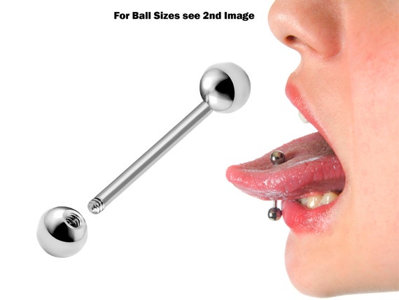 Tongue Straight Barbell Piercing Jewellery 20g 18g 16g 14g