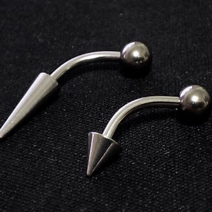 Titanium Spike Vertical Labret Stud Lip Piercings Spikes / Cone 18g 16g 14g Curved Bar Also Piercing Stud for Anti Eyebrow, Rook image 5