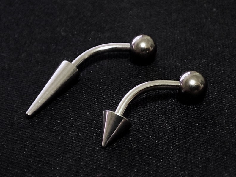 Titanium Spike Vertical Labret Stud Lip Piercings Spikes / Cone 18g 16g 14g Curved Bar Also Piercing Stud for Anti Eyebrow, Rook image 5