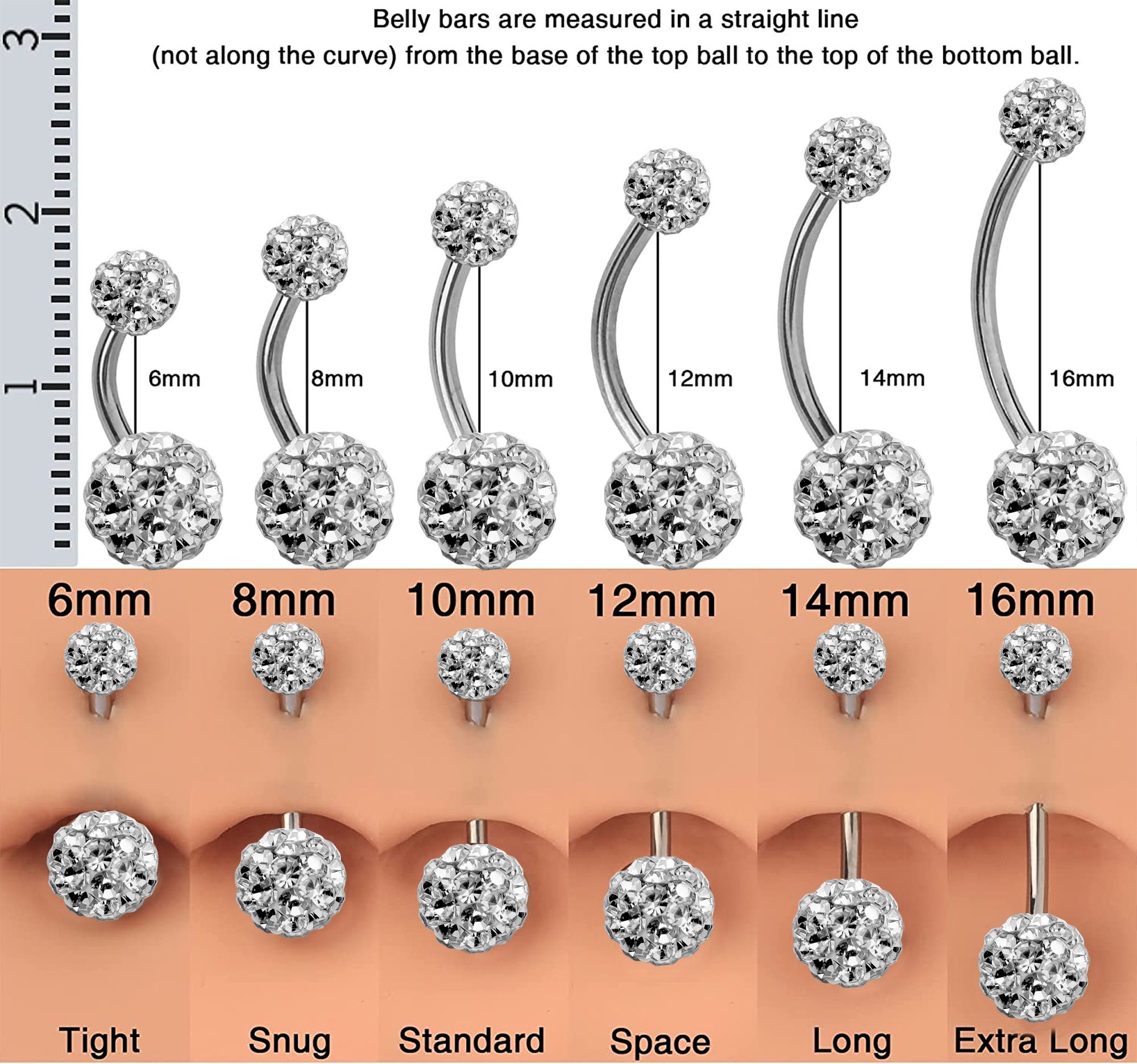 Disco ball belly bar clearance